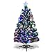 Goplus 3FT Pre-Lit Fiber Optic Artificial Christmas Tree, with Multicolor Led Lights and Snowflakes (3 FT)