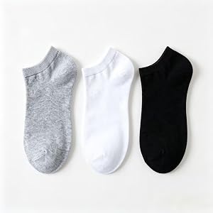 3-Pack Ankle Socks, Cotton Low Cut No Show Casual Socks