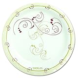 Solo Cup MP6J8001CT Symphony Paper Dinnerware Medium Weight Plate, 6 in. Tan