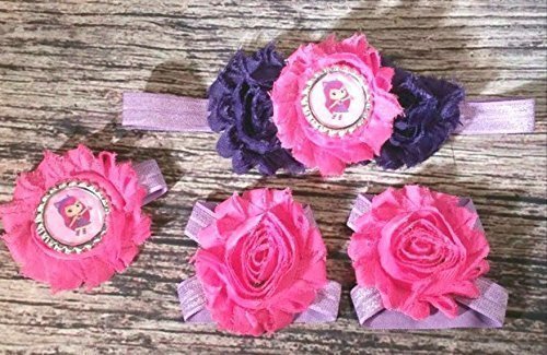 Little Charmers, Hazel. Headband, Elastic Bracelet, and Barefoot Sandal Set.