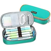 Homecube Pencil Case Big Capacity Pencil Bag Makeup Pen Pouch Durable Students Stationery with Double Zipper Pen Holder for School/Office, Green