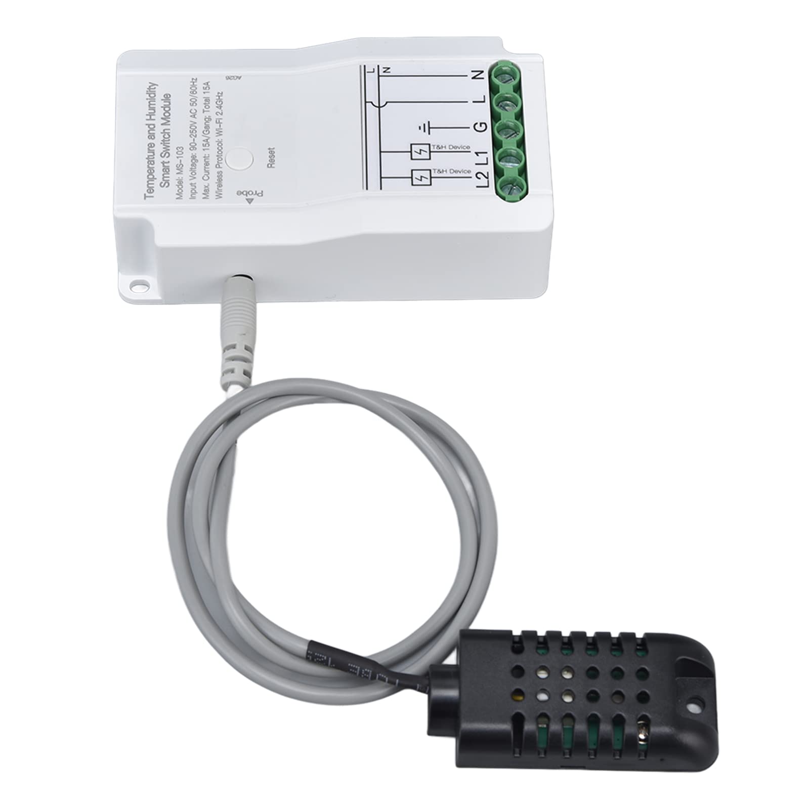 Temperature Humidity Switch Module WIFI Temperature Controller Timing APP Remote Control with Probe for Greenhouse 90‑250V