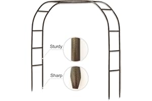 LEJOY GARDEN Metal Garden Arch,7.8 Feet High x 5.5 Feet Wide Sturdy Metal Arbor with Sharp Ends for Climbing Vines and Plants,Weddings Quinceaneras Party Decoration