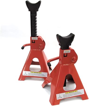 Amazon ジャッキスタンド ジャッキアップサポート リジットトラック ウマ 耐荷重3トン 10段階ラチェット式 2基1セット レッド 赤 エアコンフィルター 車 バイク
