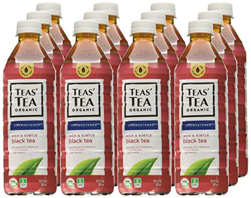 Teas' Tea Unsweetened Organic Black, 16.9 Ounce (pack Of 12)
