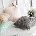 MIULEE Pack of 2 Decorative Throw Pillow Covers Faux Fur Fluffy New Luxury Series Style Square Cases for Couch Cushion Sofa Bedroom 18 x 18 Pink