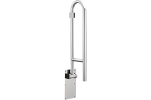 Moen Home Care Bathroom Safety 30 Inch Stainless Steel Flip Up Bathroom Grab Barwith Textured Grip, Elderly Assistance Product, Handicap Accessories for Daily Living, R8960FD