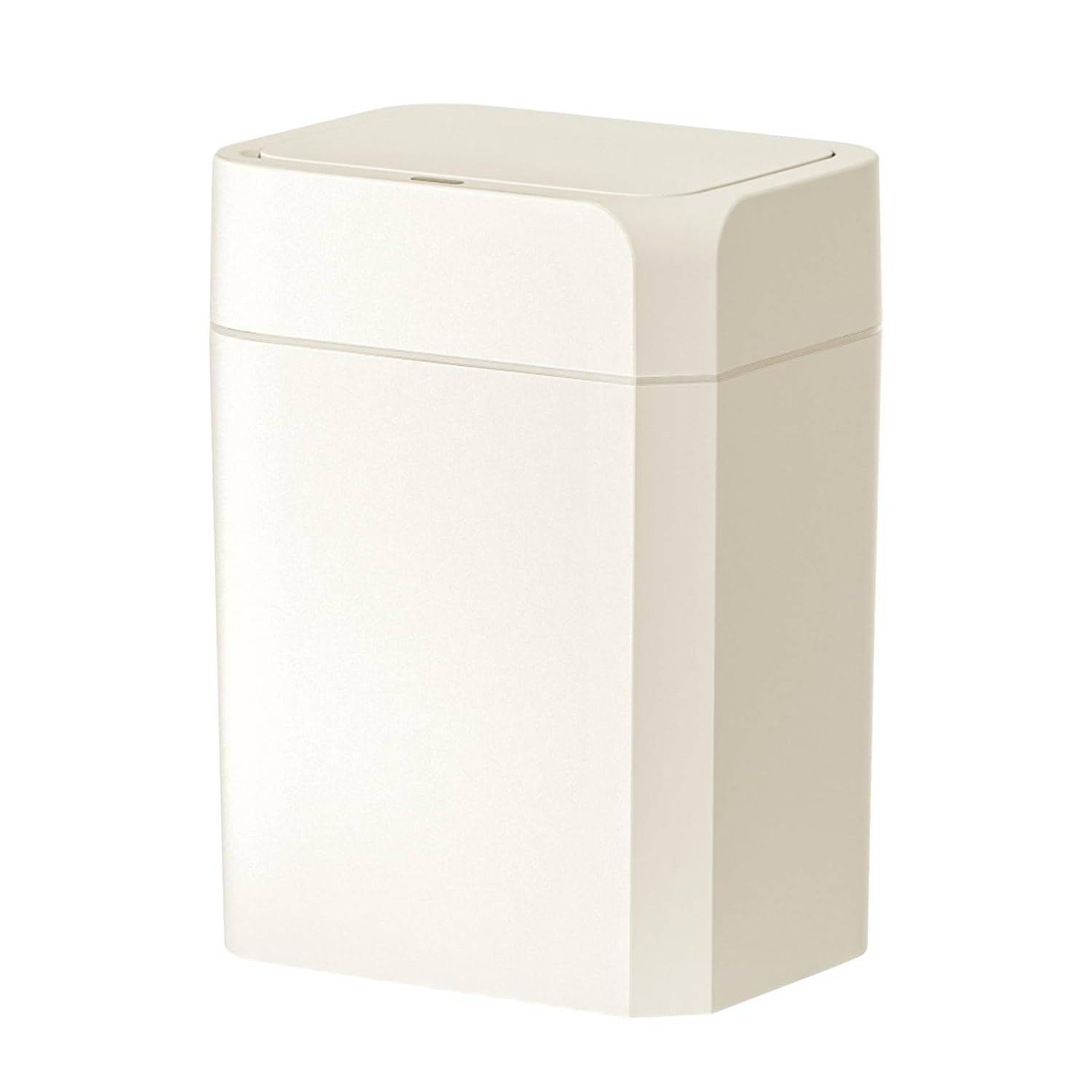 Photo 1 of **LID HAS A CRACK** ELPHECO Bathroom Trash Can with Lid 3.5 Gallon Motion Sensor Slim Garbage Can Bathroom Decor Waterproof Smart Small Trash Bin for Kitchen, Office, Bedroom, Living Room, Toilet (Cream Beige)