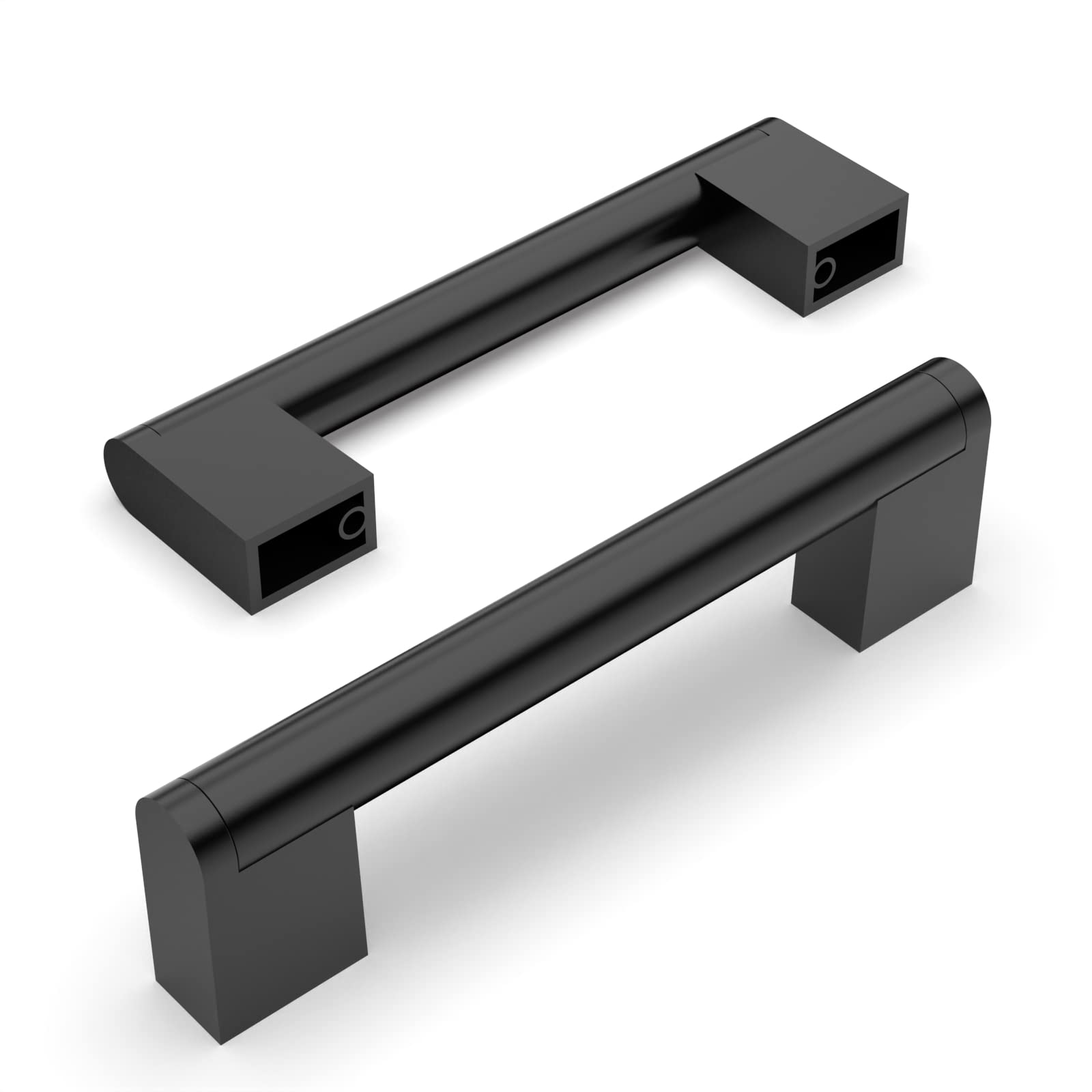 Amerdeco Pack of 5 Furniture Handles Stainless Steel Matte Black Cabinet Handles Kitchen Handles 192 mm Hole Spacing Drawers Handles Zinc Alloy Drawer Handles Handles for Kitchen Cupboards