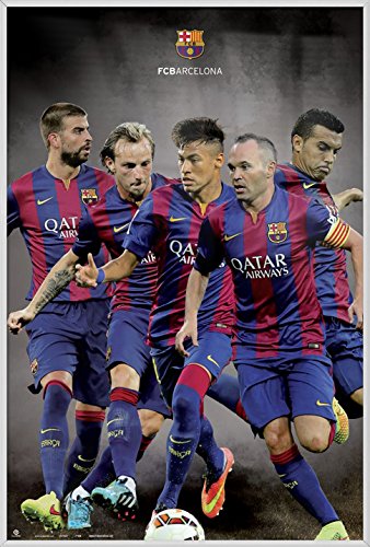 FC Barcelona - Framed Sport/Soccer Poster/Print (The Players #1 - Neymar Jr. & Friends) (Size: 24 in