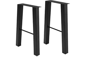 Tengchang 16" Metal Bench Legs Coffee Table Legs Heavy Duty Furniture Desk Chair Legs, Black, Set of 2