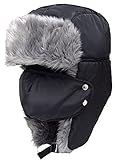 Odema Unisex Winter Trapper Trooper Hat Hunting Hat Ushanka Ear Flap Hat with Face Mask
