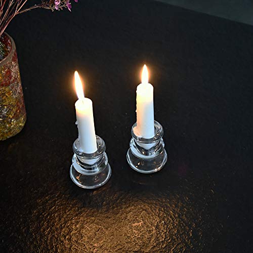 Candlestick Holders Centerpiece Clear Glass Taper Candle Holders
