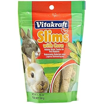 Amazon.com : Vitakraft Rabbit Slims With Corn Nibble Stick Treat, 1.76 ...
