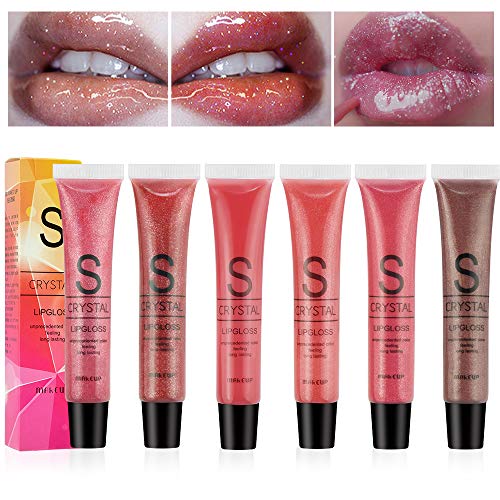 Ownest 6 Colors Glitter Liquid Lipstick Set, Shimmer Lip Gloss Set, Diamond Shinning Metallic Lipstick Waterproof Long Lasting Moisturizing Lip Gloss Face Eye Glow Makeup Kit(B) - Thumbnail 7