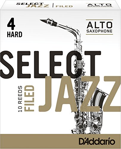 Rico Select Jazz Alto Sax Reeds, Filed, Strength 4 Hard, 10-pack