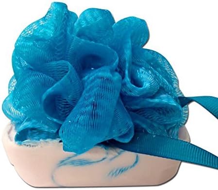 Goat's Milk &amp; Olive Oil Soap Bar with Attached Shower Puffy/Pouf.All Natural Moisturizing SoapHand CraftedPerfect Puffy Shower Sponge Soap Combo!Amazing Scents (Unscented)