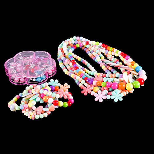 image for Deoot Little Girls Jewelry Set,7 Sets Princess Necklace Bracelet and 7