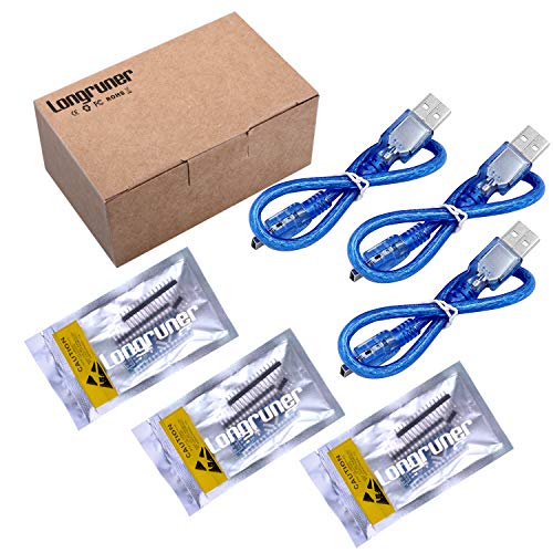 Longruner for Arduino Mini Nano V3.0 ATmega328P 5V 16M Micro Controller Board Module with USB Cable for Arduino 3pcs
