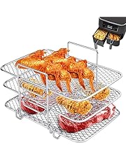 Air Fryer Rack, Stainless Steel Air Fryer Accessories Multi Layer Dehydrator Rack Compatible with Ninja Air Fryer DZ100
