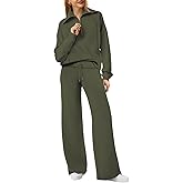 XIEERDUO Lounge Sets For Women 2025 Half Zip Sweatshirt And Wide Leg Sweatpant 2 Piece Outfits Sweatsuit Tracksuit