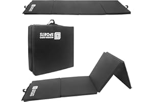 MODERN-DEPO Foldable 10'x4'x2"/ 8'x4'x2"/ 8'x2'x2" Gymnastics Mat with 4 Panels, Handle, Hook Loop, Waterproof Cover, 100% EPE Core, Tumbling Mat for Home Aerobics Yoga