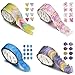 ttmagic 4 Roll Creative Flower Petal Washi Tape, Masking Tape Decorative Decals, DIY Petal Stickers for Scrapbooking, Diary, Planner, 200 Petals/Roll