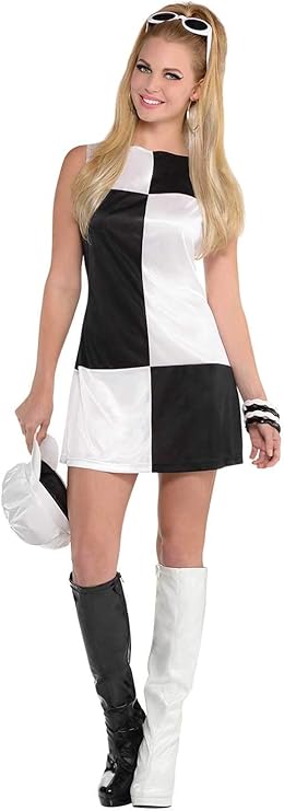 black and white 60s dress