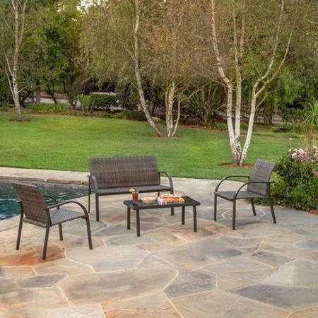 4-Piece Arden Hills Patio Conversation Set, Material: Wicker