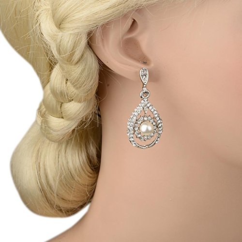EVER FAITH Ohrringe Mit österreichischen Kristallen – Elegante Tränenform Ohrhänger Für Hochzeit & Abend
