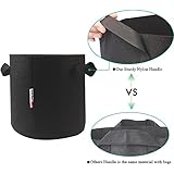 Growsun 7 Gallon 5 Bags Black Aeration Fabric Grow Bags for Plant Pots Container with Handles