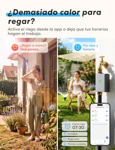 meross Programador Riego WiFi con Smart Hub, Temporizador de Riego Automático para Jardín, App y Control por Voz, Pausa por Lluvia, Consumo de Agua, Latón, IP65, Alexa, Google y Apple HomeKit, Gris