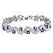 KasLin Platinum Swarovski Elements Cubic Zirconia Bracelet for Women Wedding Jewelry Blue