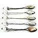 Yalulu 5Pcs Retro Crystal Alloy Stereoscopic Coffee Spoon Tea Spoon Dessert Spoon Ice Cream Spoons
