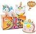 AOLIGE Squishy Slow Rising Kawaii Squishy Toys Set for Kids Stress Reliever Party Favor Fidget Toys (3PCS Unicorn)