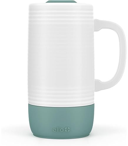 Amazon.com | Mugs N Coffee 32 oz Travel Mug  Pearl Blue Water is Essential  Hospital Mug  Double Wall Insulated, Large Handle  BPA-Free,  Leak-Resistant  Includes Lid and Straw
