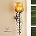 Collections Etc Battery Powered Antique Glass and Iron Casted Wall Sconce Candle Holder, Antique Brown