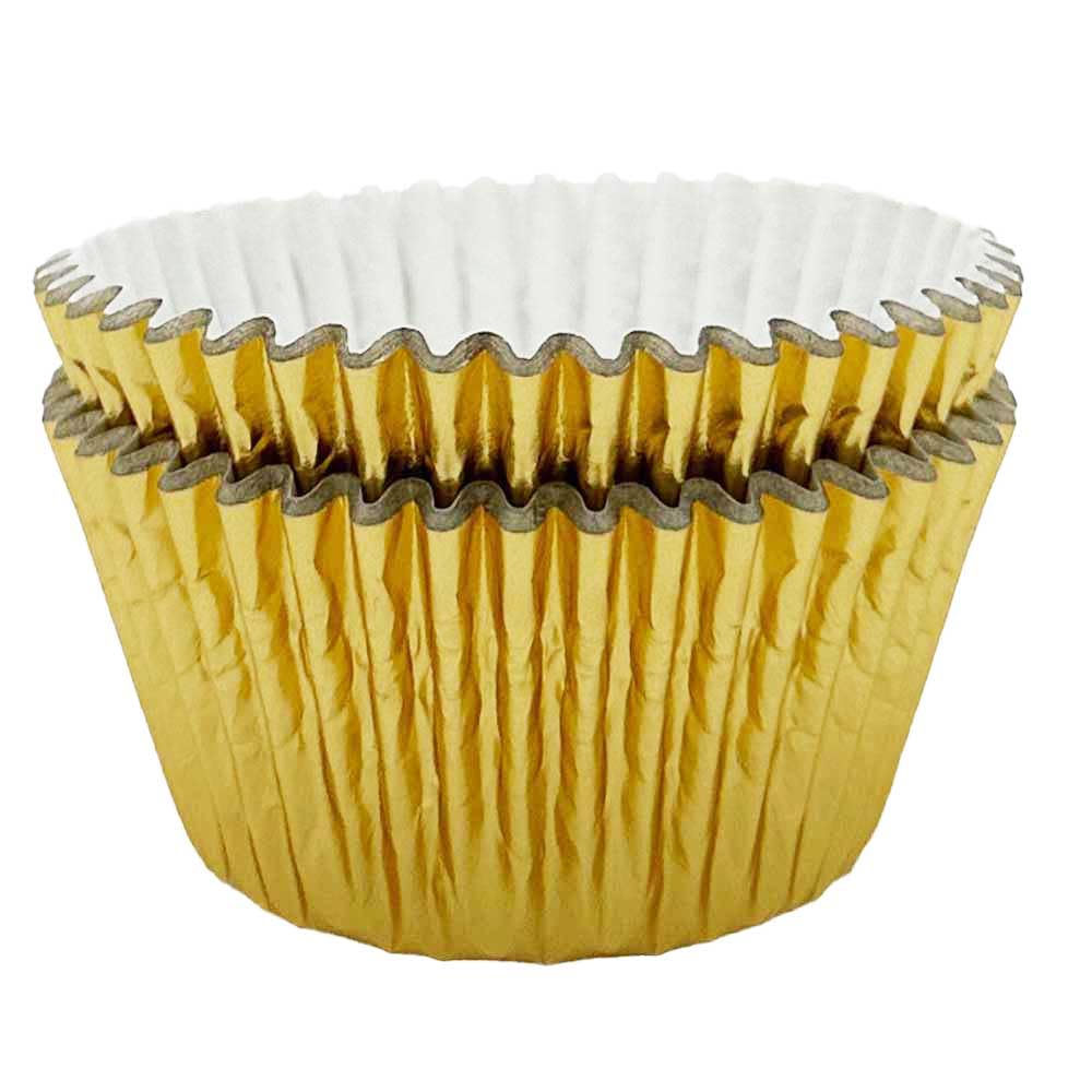 Scrumptious! 30PC Foil Cupcake Cases - Gold Foil - 64GSM 51mm x 38mm Greaseproof Paper Baking Cases - Great for Wedding Birthday and Anniversary Party Muffins Cakes and Bakes