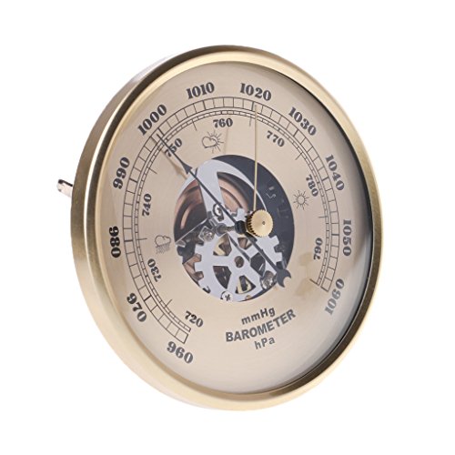 Sixsons Wall Mounted Barometer 108mm Round Dial Air Weather Station Air Pressure Monitoring Instrument Accurate Weather Prediction mmHg/hPa