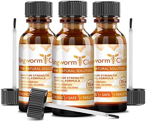 Ringworm Clear - Natural Antifungal Ringworm Treatment - Effectively Calms Burning and Itching - Reduces Severity and Prevents Future Fungal Infections – 3 Bottles (3 Month Supply)