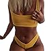 FLEAP Womens Tops 2 pieces Push Up Bikini Swimsuit Tropical Tankini Bra Thong