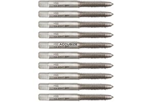 Accusize Industrial Tools 1/4-20Nc H.S.S. Spiral Point Taps, 2 Flutes, American Standard, Fully Ground, 10 Pcs/SetSpt-1/4-20x