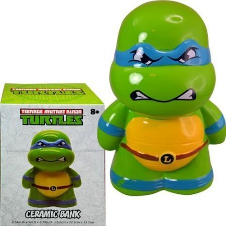 Teenage Mutant Ninja Turtles Leonardo Ceramic Piggy Bank, Leo Coin Bank, Coin Deposit