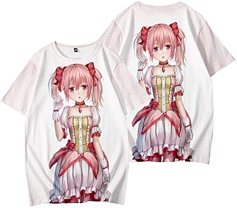 Amazon Spacecraft 魔法少女まどか マギカ 鹿目まどか 佐倉 杏子 暁美 ほむら Kaname Madoka 夏用 半袖 Tシャツ アニメ 漫画 アニメのtシャツ カジュアル ジャージ スウェット 大人用 学生用 男性用 女性用 高校生 コットン 通学 黒い ブラック 白い ホワイト Xxl