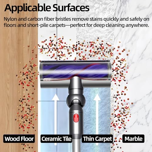 Brush Head for Dyson V7 V8 V10 V11 V15 Vacuum Cleaner Electric Rotary Brush Replacement for Dyson SV10 SV11 SV12 SV14 SV17 SV28 SV47 Motorhead Turbine Tip for Carpets, Parquet and Hard Floors