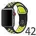 Apple Watch Band ,42MM Sport iWatch Bands Silicone Replacement Wristbands Strap for Apple Watch Series 3 Series 2 Series 1  Sport Edition , M/L Size - Black/Volt Yellow