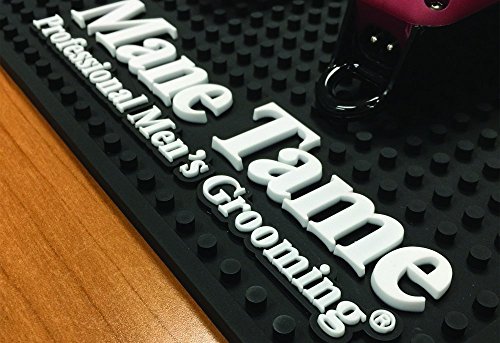 Mane Tame Professional Barber Station Mat 16" x 11" x .25" - Durable, Heavy-Duty, Sleek Design. Comfortably fits most barber workstations!