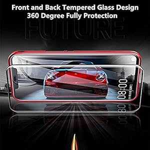 Gypsophilaa Custodia Magnetico per Huawei P Smart Plus 2019 / Honor 20 Lite Cover 360 Gradi Full Body Trasparente Vetro Temperato+Alluminio Metal Bumper con Adsorbimento Magnetico Copertura Case - immagine 8