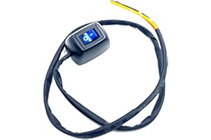 BSTENKY DC12V 24V Car Paste Type Switch SPST DIY Rocker Switch with Blue Light Illuminated Surface Push Button Water Drop Shape Switch with 24'' Cable for Car Auto Motorcycle