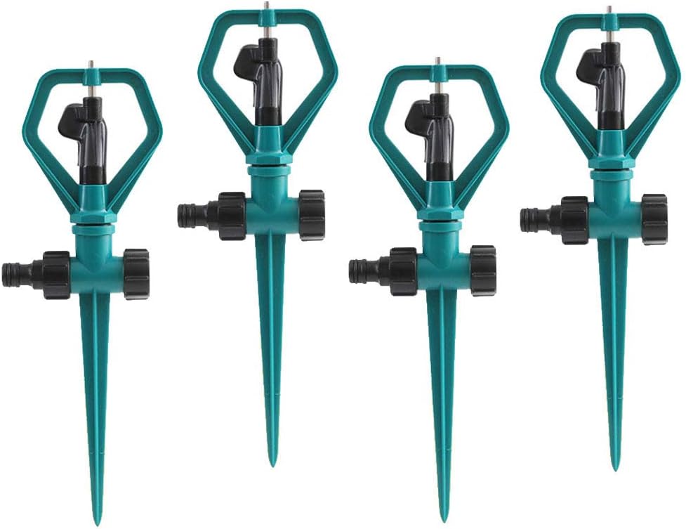 YOCAGO Lawn Garden Sprinklers, 360 Degree Automatically Rotating Sprinkler for Garden Yard Water Sprayer Irrigation System - 4 PCS : Garden & Outdoor